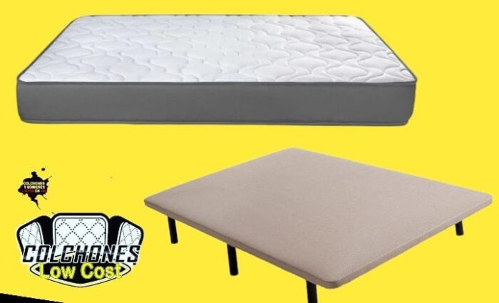 PACK CAMA BASE TAPIZADA CON COLCHÓN