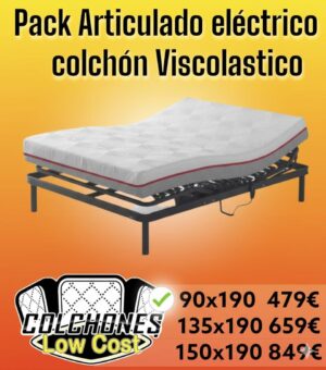 PACK CAMA ARTICULADA ECONÓMICA LOW COST DE SOMIER ARTICULADO MÁS COLCHÓN VISCOLÁSTICO 👉OFERTÓN❗ 💯LA MÁS BARATA👌 "COLCHONES LOW COST" EN PALMA